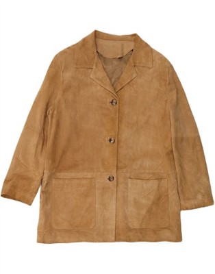 EQUIPE Womens Suede Jacket IT 50 XL Brown Leather WK01