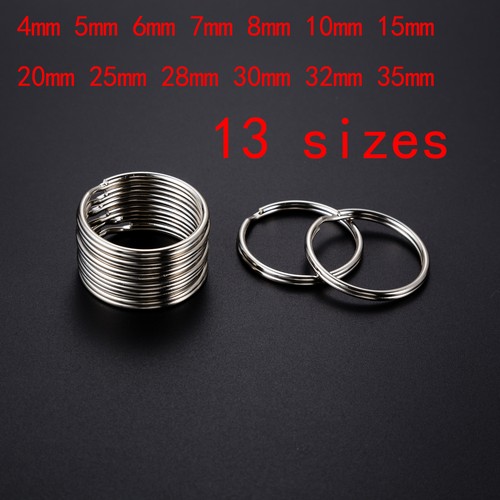 Wholesale 4~35mm Key Rings Chains Split Ring Hoop Metal Loop Accessory Keyring