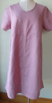 FLAX Designs  Linen Play Date Dress    S      NWT  PINK