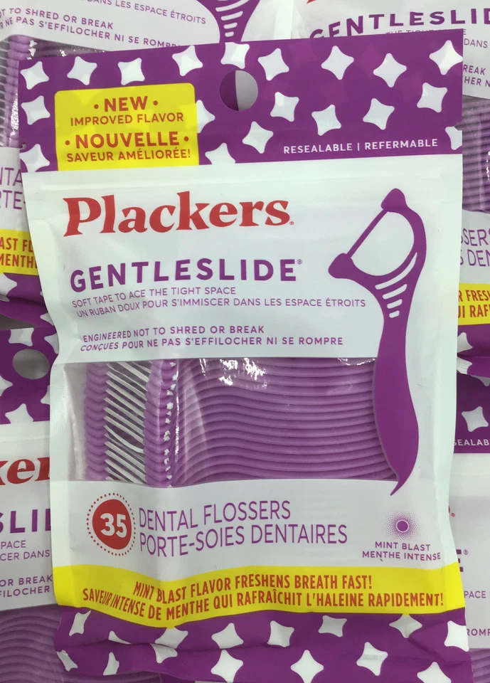 Lot of 8 Plackers Dental Flossers Mint Blast 35 Floss Picks (Total 280 Picks) - Image 2 of 3