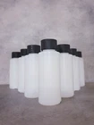 Natural HDPE Plastic Bottles & Black Wadded Screw Caps Lids 100ml 28mm Neck