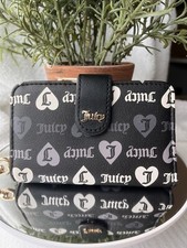 Juicy Couture Liquorice/White Girls Just Wanna Have Fun CC ID Key Fob Wallet NWT