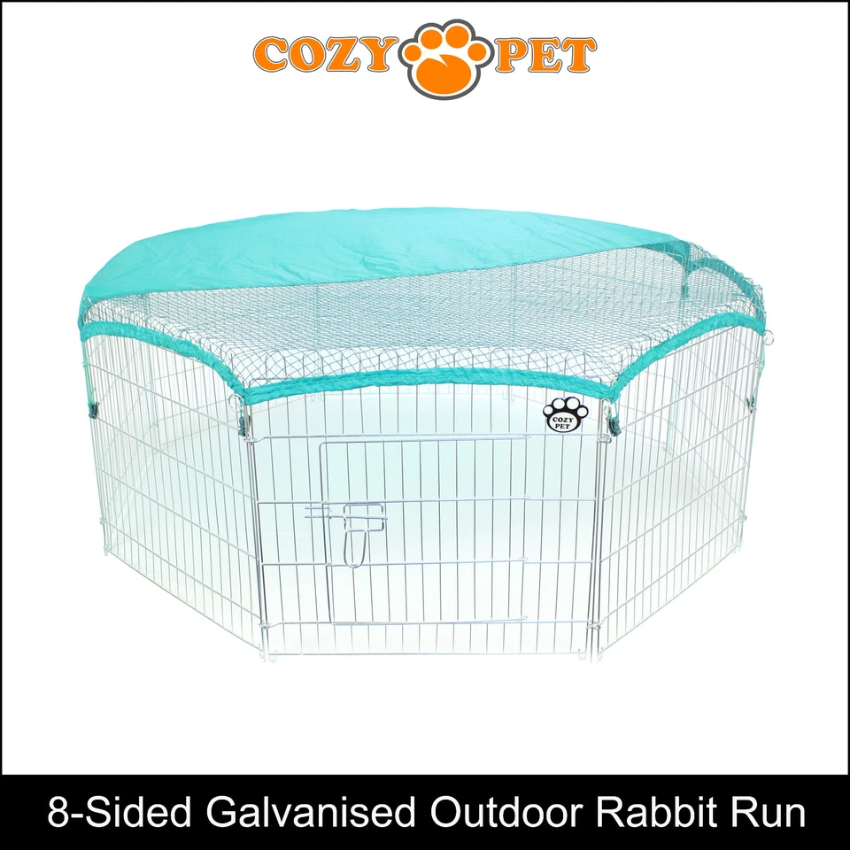 Rabbit Run by Cozy Pet Galvanised for Outdoor Use Guinea Pig Playpen Hutch RR02