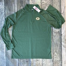 NWT Green Bay Packers XL 1/4 Zip Up Pullover Lightweight Green Top Team Apparel