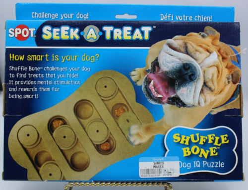 Spot Seek-A-Treat Pet Shuffle Bone Interactive Dog IQ Puzzle Toy Sliders - Picture 1 of 12