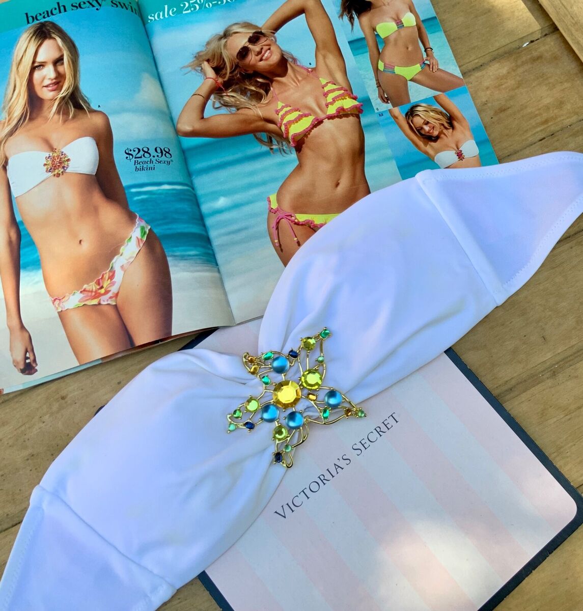 Victoria's Secret Rare Star Jewel Embellished Bandeau Bikini Victoria's Secret Rare Star Jewel Embellished Bandeau Bikini