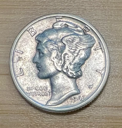 1943-D Mercury Dime 10C Silver - About Uncirculated (AU)