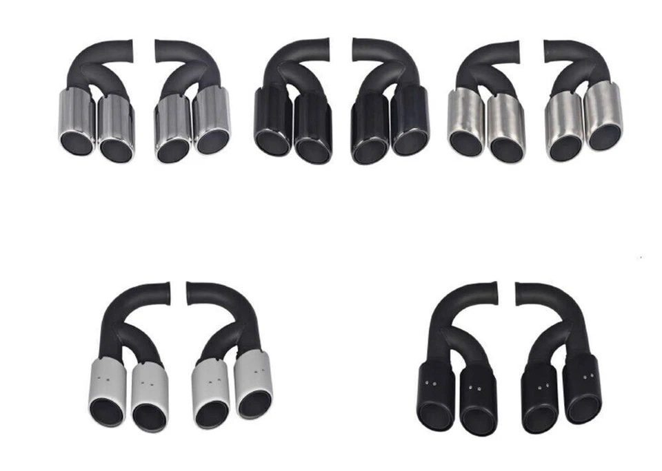 2x Tubo silenciador de escape de acero inoxidable para Porsche Cayenne V6/V8 2011 2012-2014 Foto 4 de 4