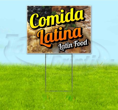 COMIDA LATINA 18x24 Yard Sign WITH STAKE Corrugated Bandit USA CUISINE SPANISH