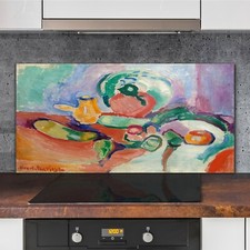 Natura morta con verdure cucina vetro spruzzatore 120x60 resistenza al calore