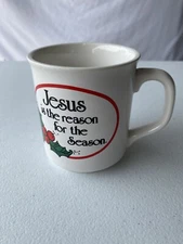 Coffee Mug Jesus Is The Reason For The Season Clean No Chips/Cracks J.S.N.Y.