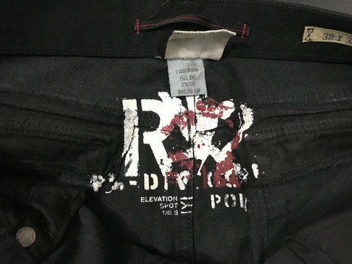 RALPH LAUREN POLO MENS SLIM BLACK ROADSTER 2007 PATCH POCKET JEANS SIZE: 32X30 - Picture 7 of 11
