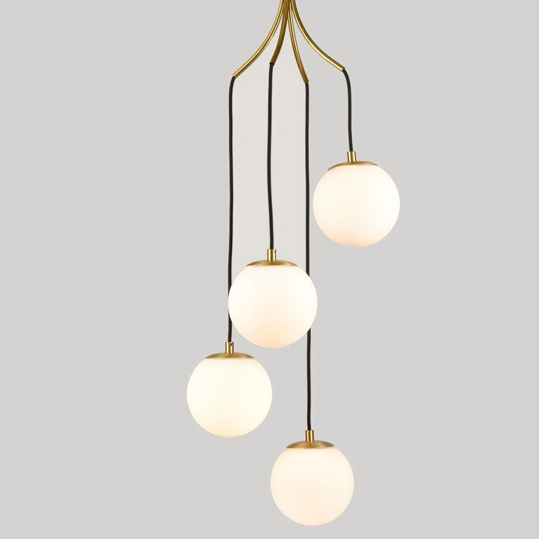 Mid Century Modern Pendant Light 4 Light Globe Chandelier White