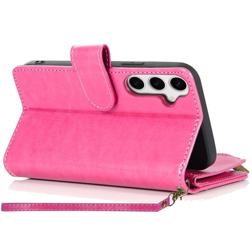 Pour Galaxy A36 5G Étui Faux Cuir Portefeuille Carte ID Fermeture Éclair Porte Monnaie Housse - Photo 5 sur 13