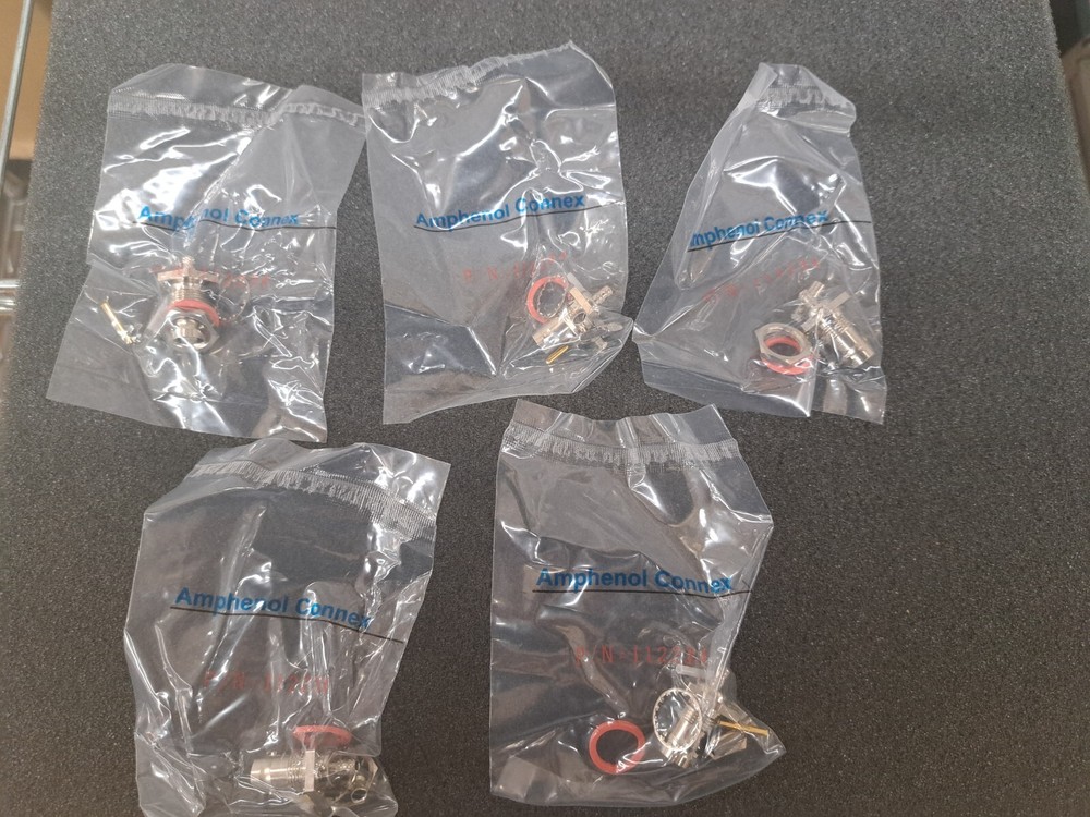 New, Amphenol, 112234, CONN BNC JACK STR 50 OHM CRIMP, Sold as lots of 5pcs