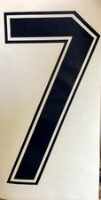 Original Vintage Number 7 Dark Navy Blue Iron On Transfer Seven