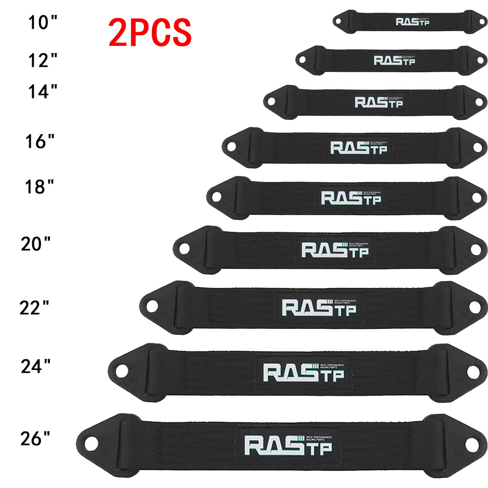 2PCS Limit Straps Shock Suspension 10" 12" 14" 16" 18" 20" 22" 24" 26" Black