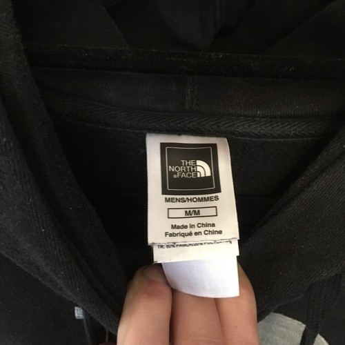 The North Face Hoodie Black Men's M Medium Half Dome Stitched Sewn Logo - Picture 4 of 4