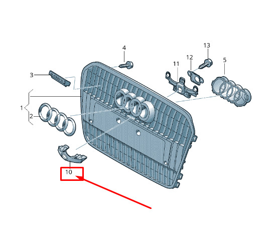Cache de calandre pour Audi A6 Avant C7 4G08531403Fz