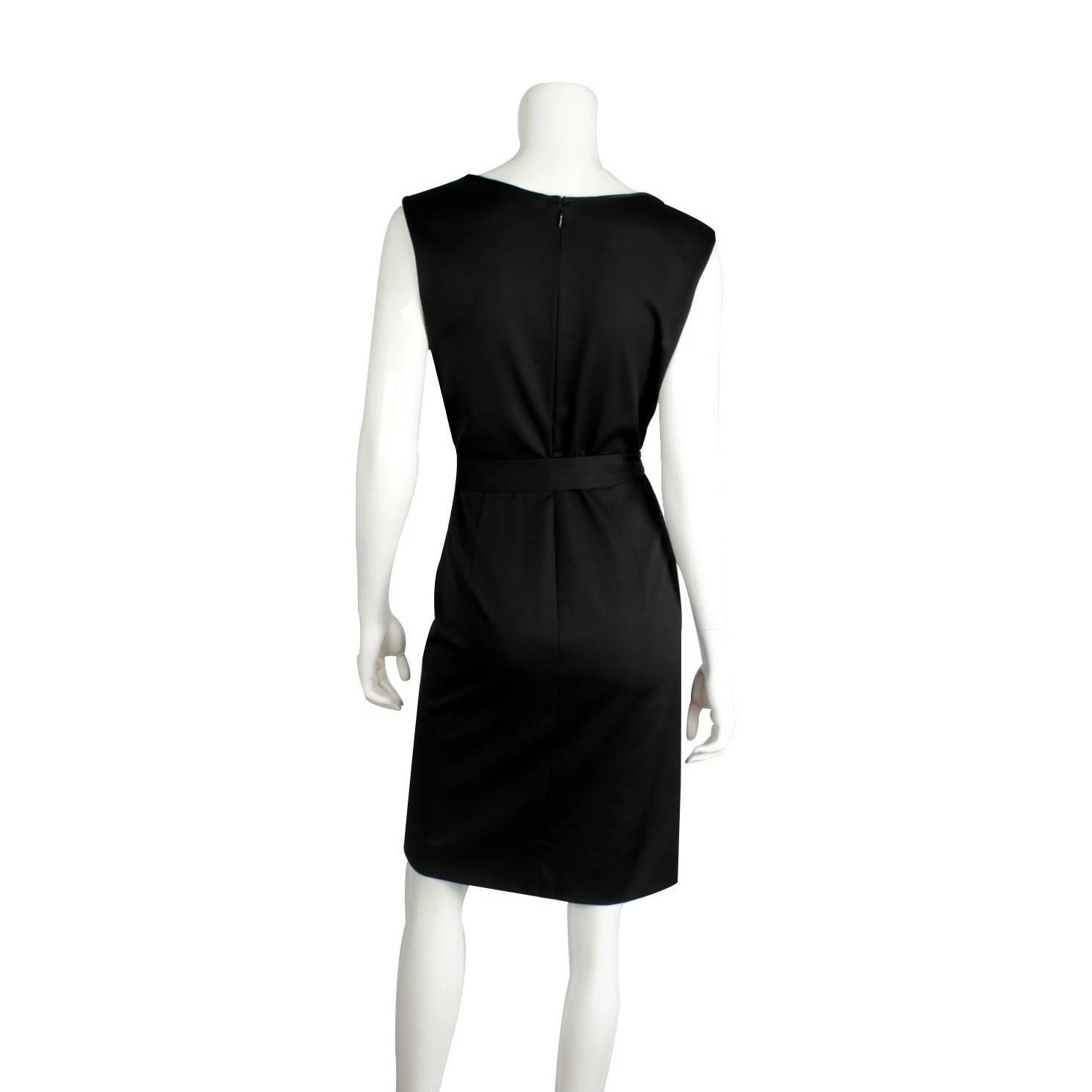 Abito senza maniche Valentino 2008 Collezione invernale nero senza guaina con cintura fiocco 10