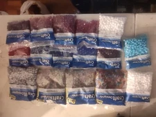 Crafters Lot Of 16 Darice Beads Various Sizes And Colors In New Sealed Packaging