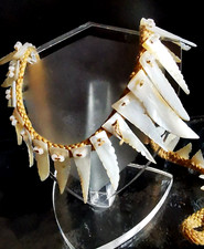 Kette Perlmutt Stücke Collier antik zauberhaft anmutig nostalgisch schön ca 40cm