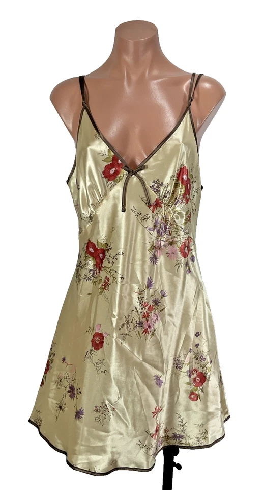 Conjunto de 2 piezas de camisón y bata grande estilo asiático floral satinado Jones New York vintage Foto 4 de 4