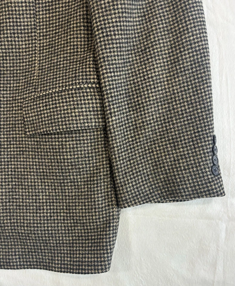 Chaqueta blazer de pelo camel Patrick James pata de gallo negro tostado abrigo deportivo 46 L Foto 2 de 4