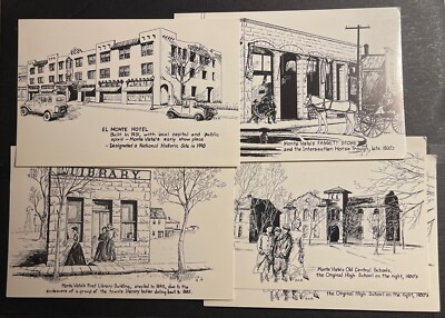 FIVE Colo Continental postcards Monte Vista CO 4 images Historical Soc 5pcs LOT