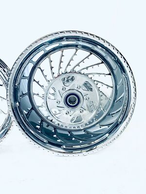 NINJA 300 FAT TIRE CHROME ICE WHEEL PACKAGE 2012-2020 KAWASAKI