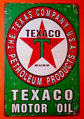 Blech- Metallschild - *TEXACO MOTOR OIL* - 20 x 30 cm - Vorgelocht - Neu/ Ovp