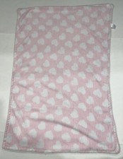 Pink With White Hearts Blanket Lovey Baby Girls Security Blanket