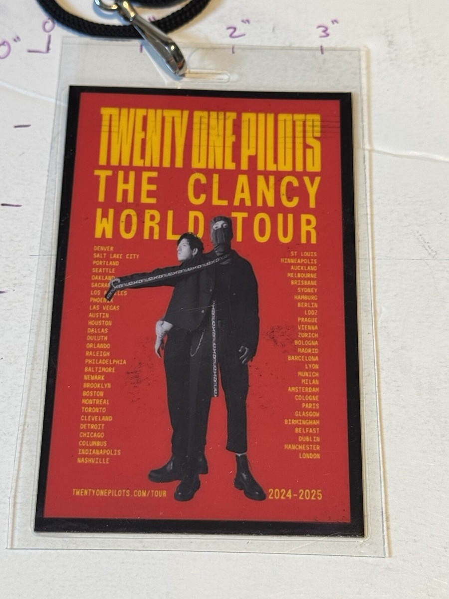 Twenty One Pilots Clancy Tour Commemorative Backstage Pass