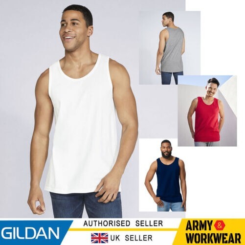 Gildan Softstyle Mens Tank Top Fitness Sports Wear Euro Fit Sleeveless Vests