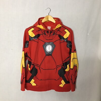 Marvel Youth Multicolor Iron Man Design Full Zip Hooded Long Sleeve Jacket  XL