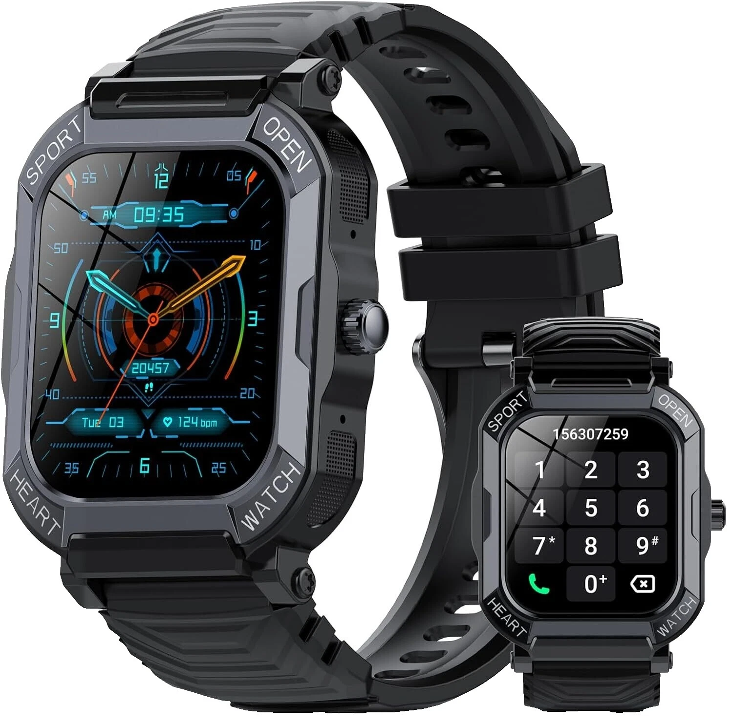1 GB Smart Watches with Heart Rate Monitor