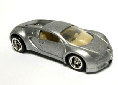 Custom Hot Wheels Zamac Silver Super Car Bugatti Veyron Rubber Real Rider  Tires
