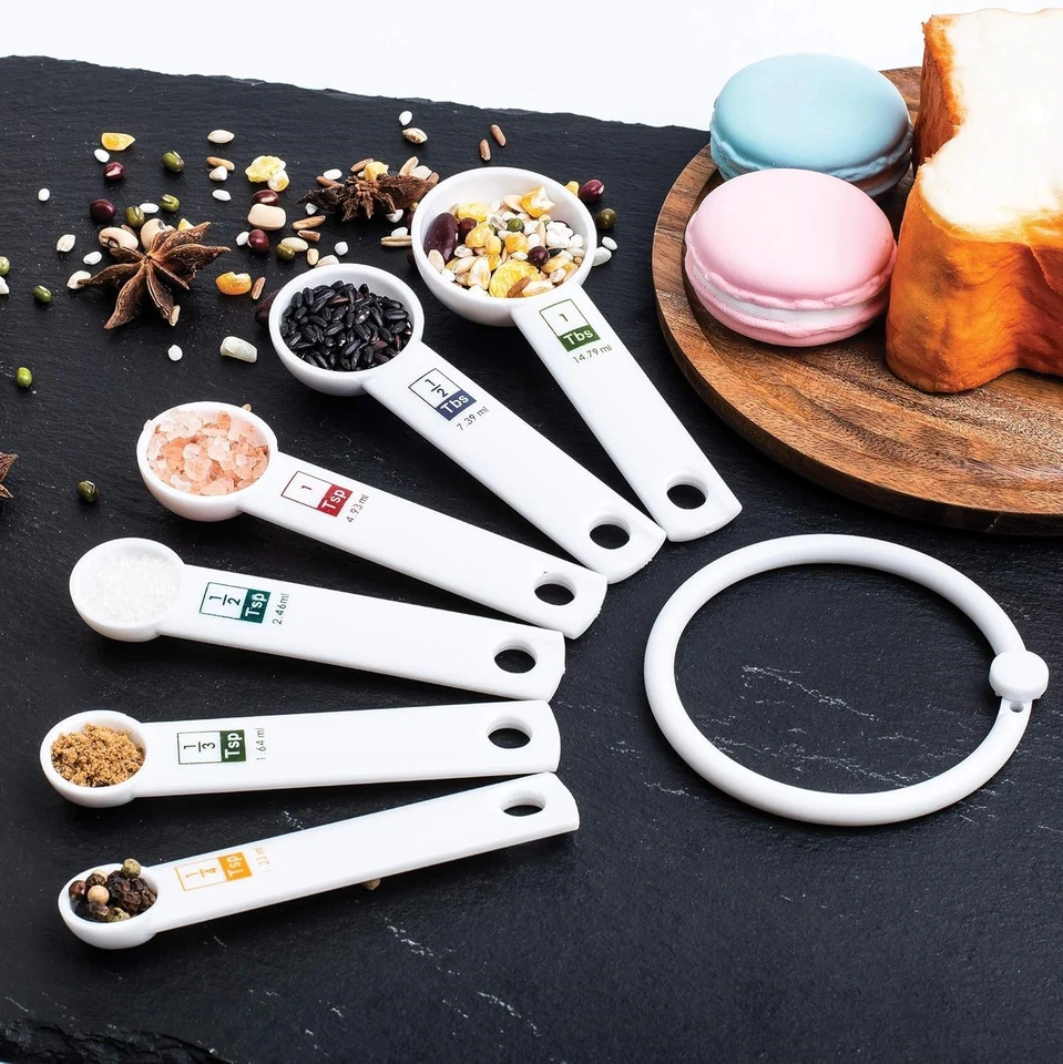 Fox Run 6-Piece Plastic Measuring Spoon Set White (4826) - Image 2 of 4