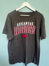 Arkanas Razorbacks Grey Tee Shirt Large