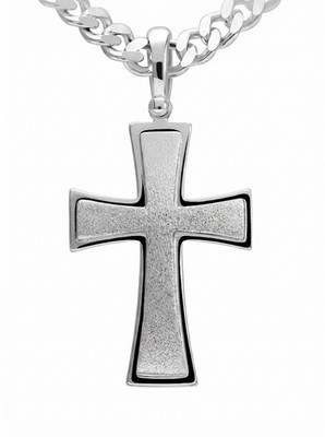 Herren Halskette mit Kreuz Anhänger 925 Silber echt Schmuck Männer Geschenk
