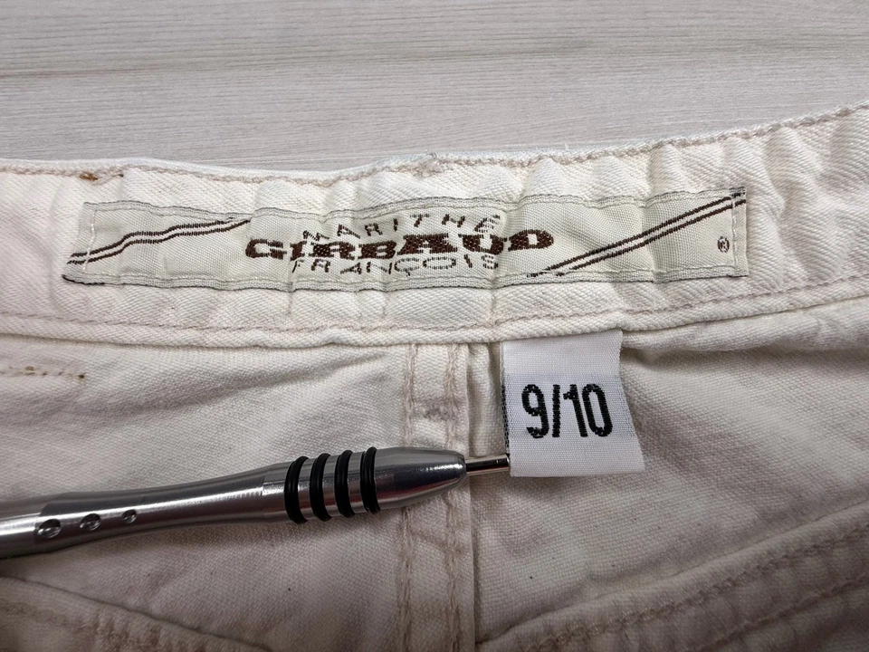 Antigo Jeans Marithe Francois Girbaud Mom Bege Cintura Alta Conicidade Anos 90 Fabricado nos EUA 26x31,5 - Imagem 4 de 4