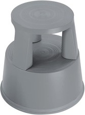 Image of 2Work Plastic Step Stool with Non-Slip Rubber Base 430mm Dark Grey