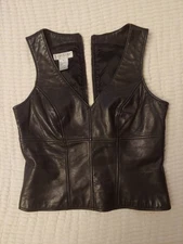 Vintage Bebe Moda Lether Black Top Size M