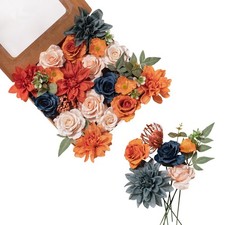 Dusty Rose Artificial Flowers Combo for DIY Fake Silk with Greenery Real