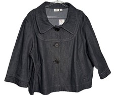 Cato Woman NWT Denim Large Button Jacket Blazer Size 24W