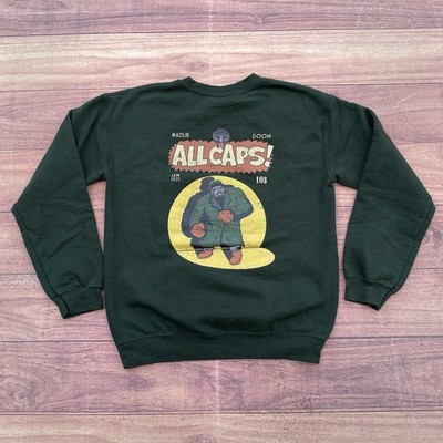 MF Doom Madlib All Caps Metal Face Sweatshirt Double Sided Crewneck Adult Small