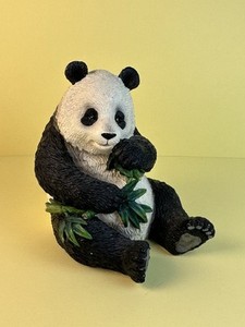 Resin Panda Bear Figurine Eating Bamboo Leaves - Conversation Concepts (?)