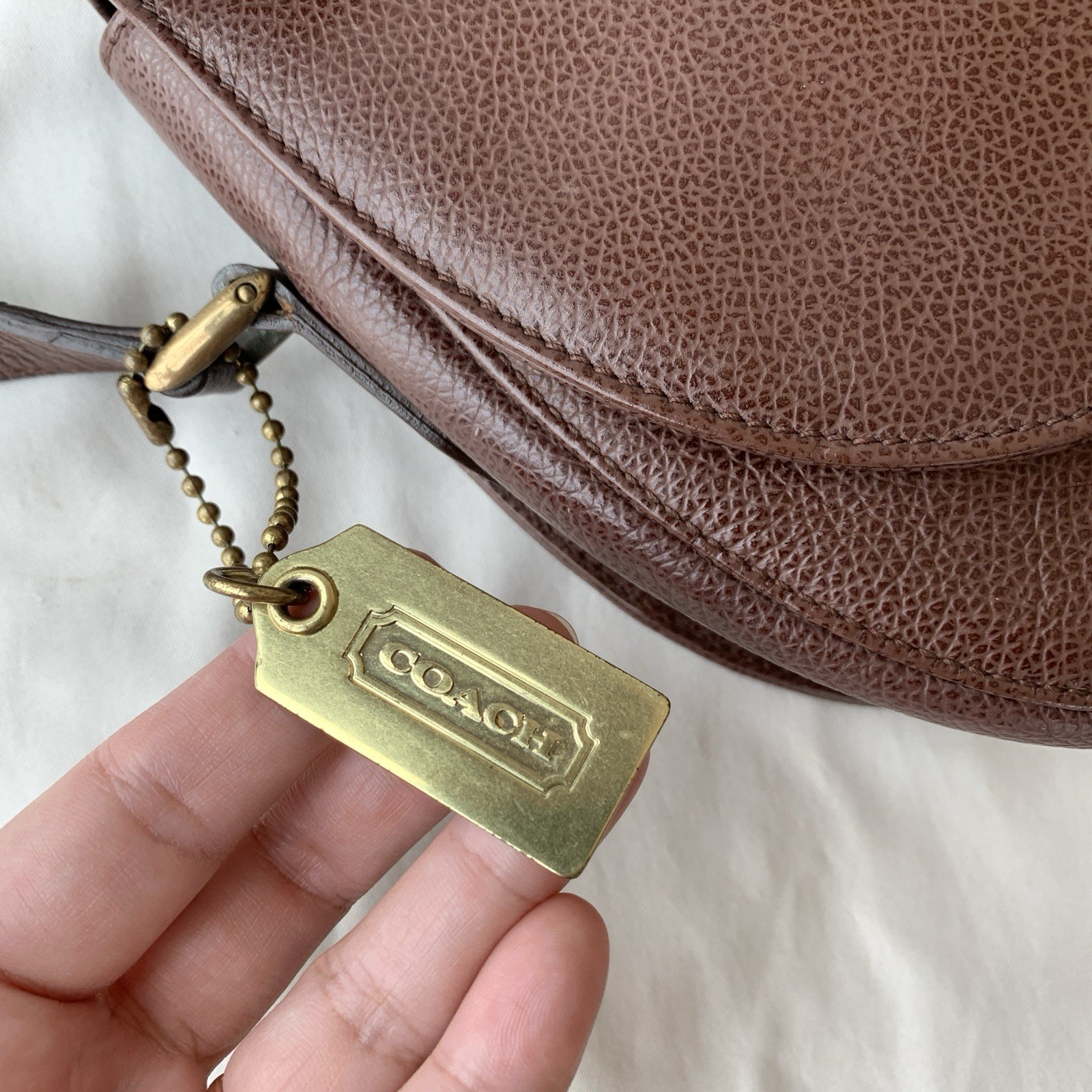 Vintage Coach Madison Carlyle Bag 4401 Brown Beechnut Leather Made In Italy 1995 image 7