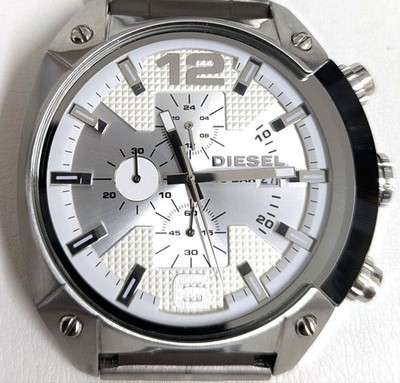 Diesel DZ Quartz Watch Mens Timepiece 48mm Silver Dial Preowned Excellent