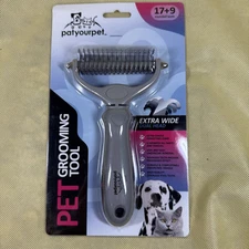 Grooming Tool 2 Sided Undercoat Rake for Pet Cats & Dogs Safe Dematting Comb AM4